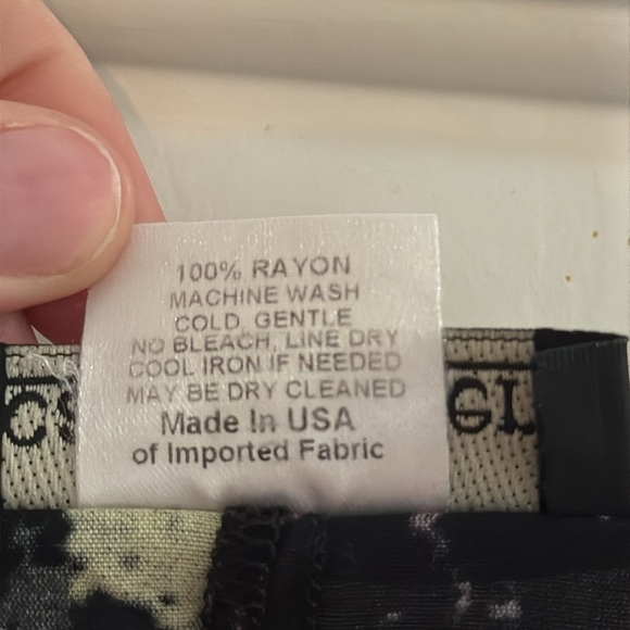 Vintage 90s Carol Turner Tunic SharkTooth USA Blk Purple Grn 3/4 Sleeve Size L - Picture 6 of 6